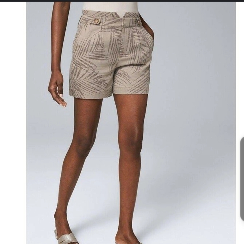 White house black market short leaf printed women 12 Vacation Resort Y2k Casual